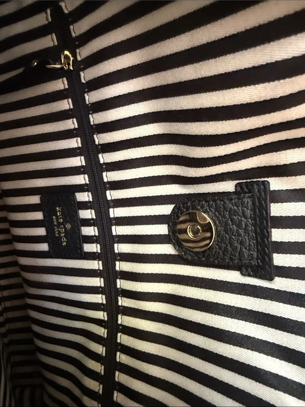 kate spade Black Pebbled Leather Top-Handle Satchel with Gold Hardware